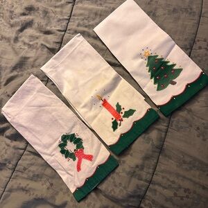 Vintage holiday tea towels